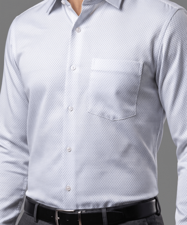 Sky Blue Micro-Print Formal Shirt