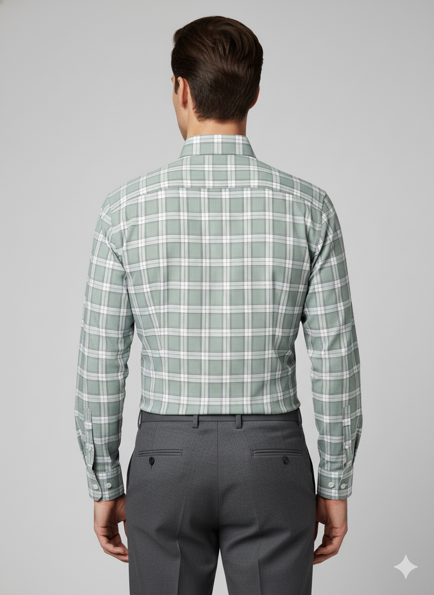 Premium Cotton Mint Green Shirt - Image 4